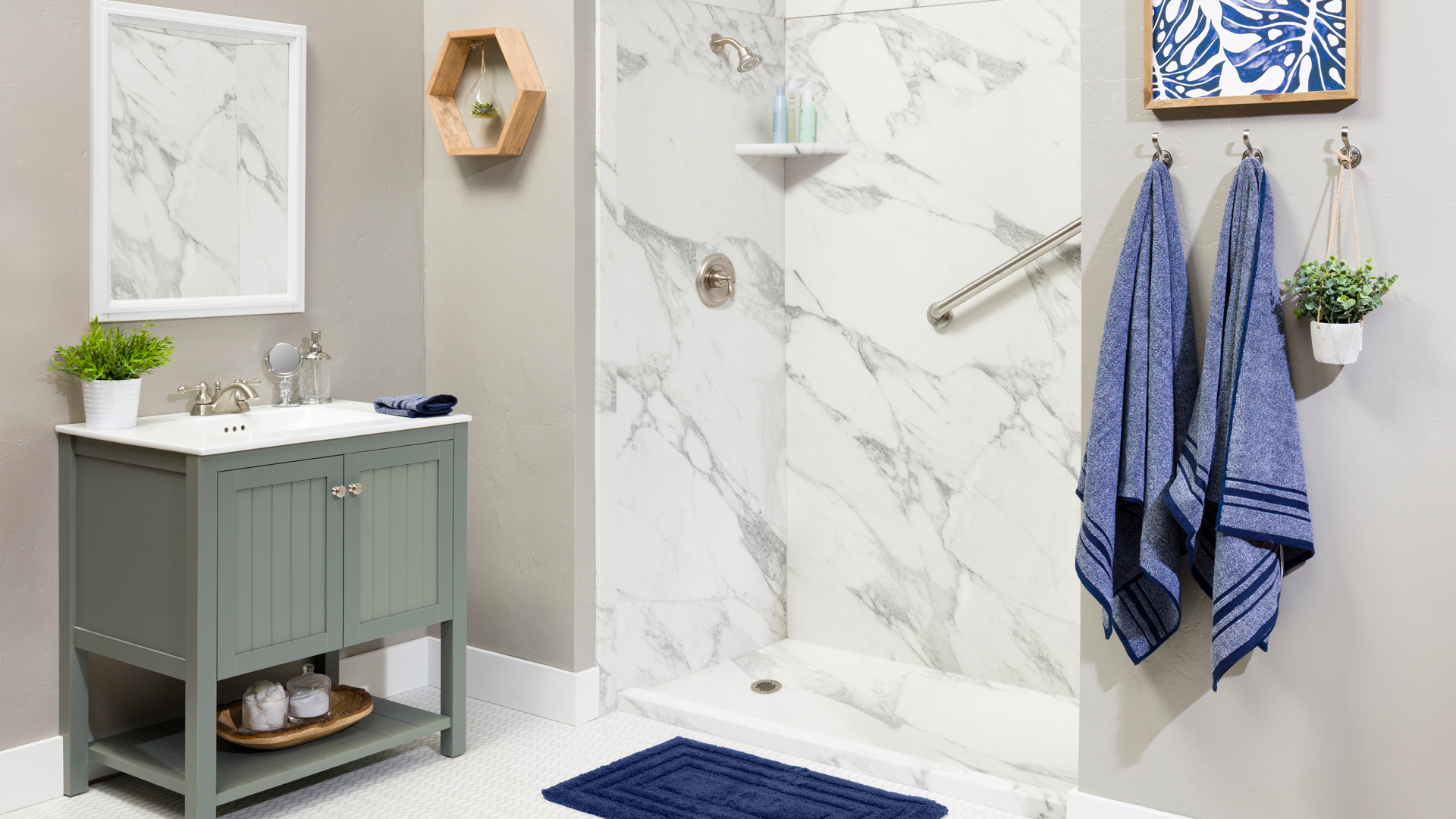 bathroom remodeling with new walk-in shower; benefits of a walk-in shower