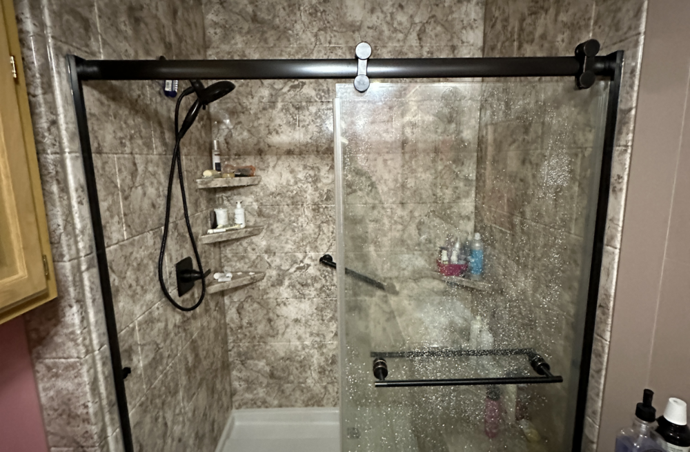 walk-in shower installation in Gaffney, SC for Darwin household