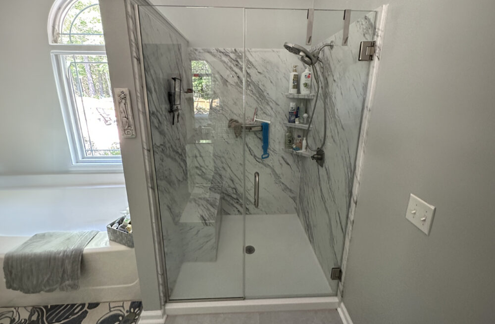 walk-in shower replacement in Simpsonville, South Carolina; walk-in shower in Simpsonville; window replacement